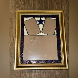 Handmade Stained Glass Dallas Cowboys Picture Frame